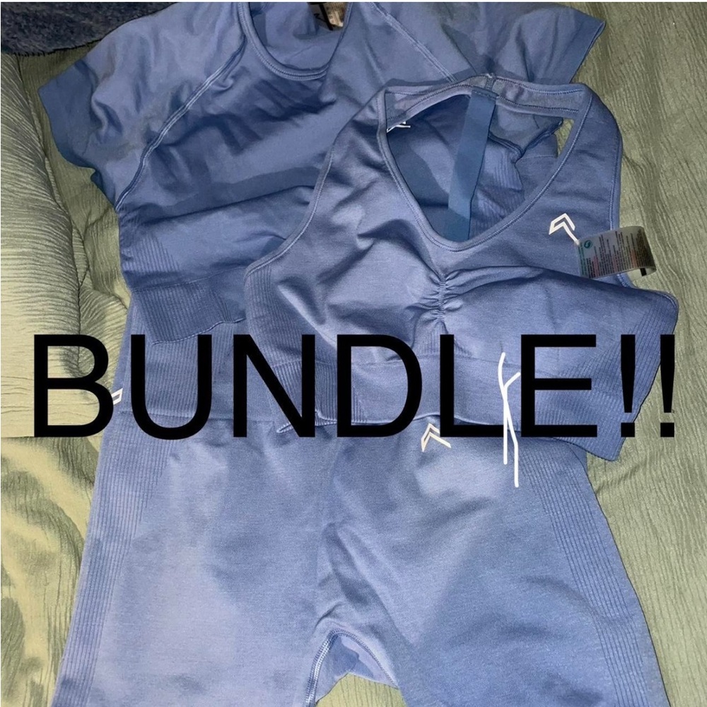 Oner active denim blue bundle: leggings L, and sport bra M
